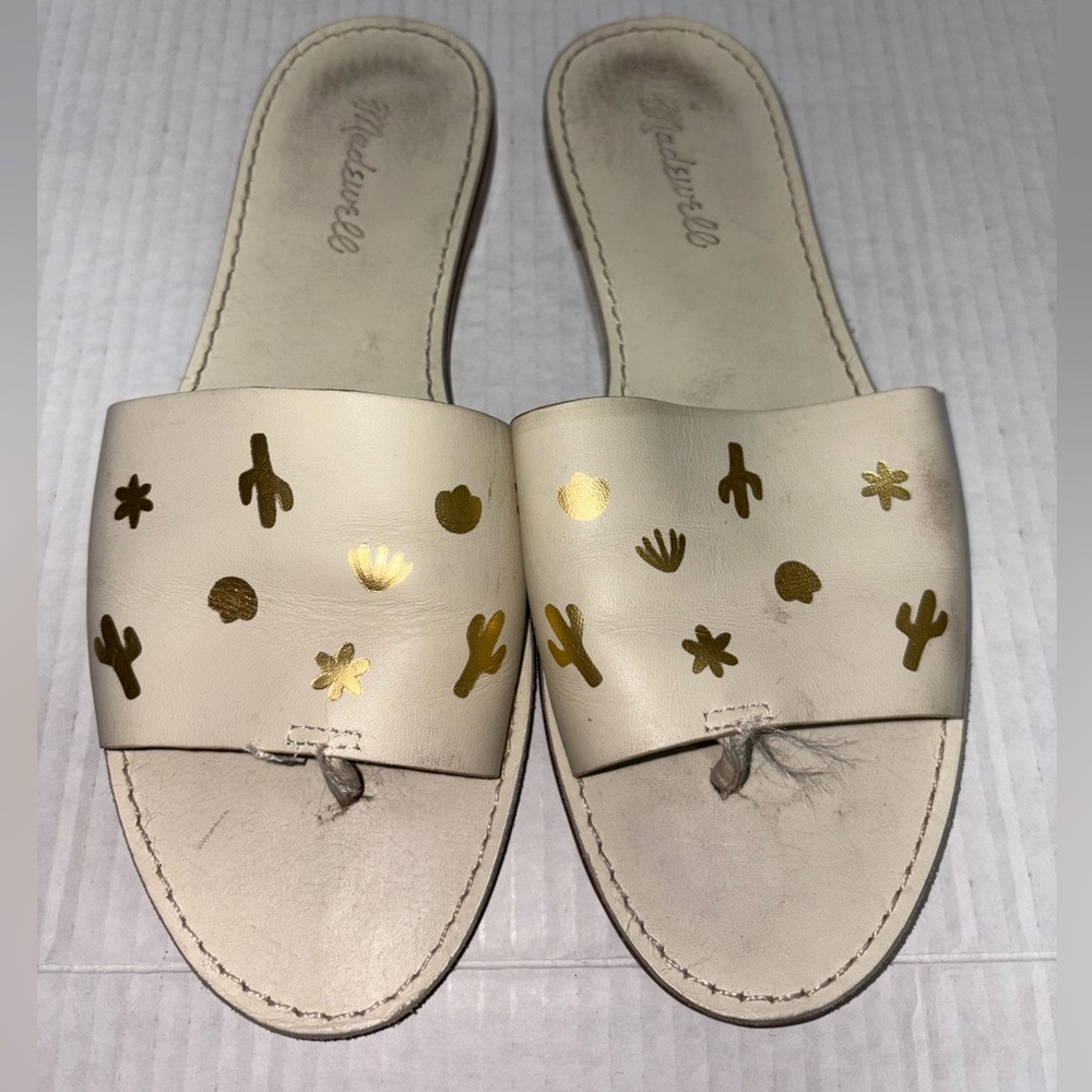 Madewell Boardwalk Post Cream Sandals - Women’s Size 8.5